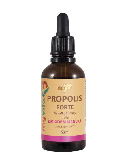 Propolis Forte 10% Bez Alkoholu z Miodem Manuką - 50ml - MyVita