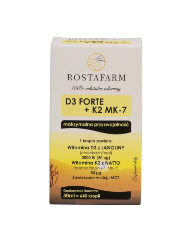 Witamina D3K2 forte - 30ml - Rostafarm