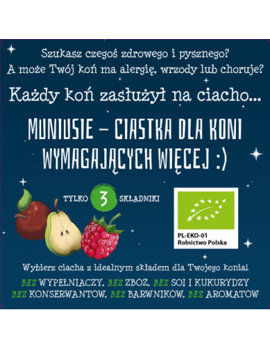 Natura Sanat - MUNIUSIE ciasteczka dla koni Bio - 500g