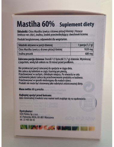 Mastiha 60% Proszek - 60g - GSH Polska